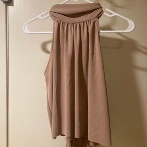 Blouse - pink, high-neck, sleeveless